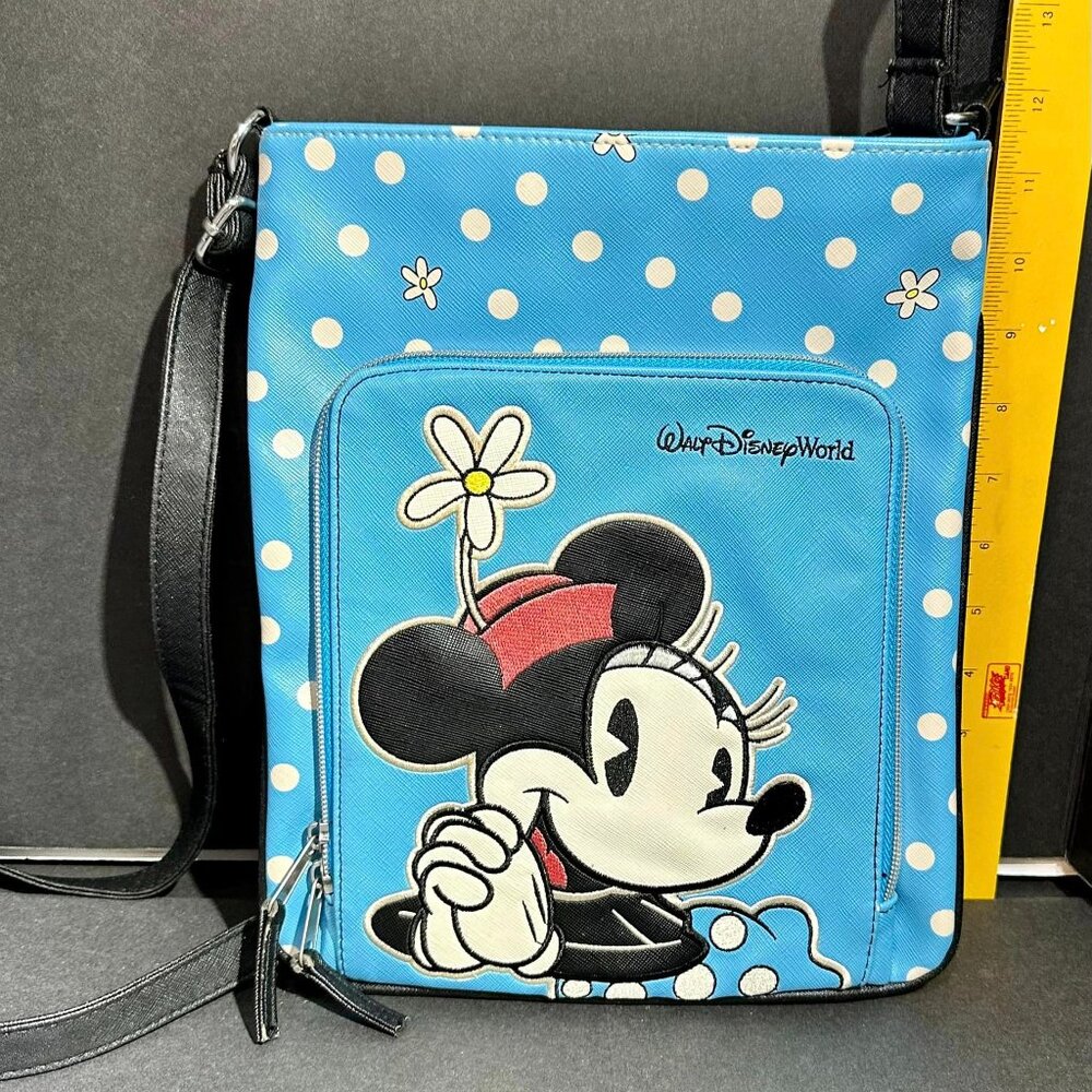 Souviner Blue Spotted Mini Mouse Crossbody Letter carrier bag.